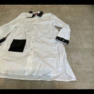 NEW SIMON CHANG WHITE BLOUSE TUNIC SZ 12 AND 14
